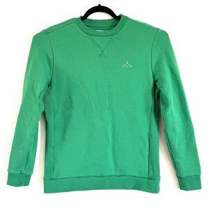 Holzweiler Men’s Green Crew Neck Ribbed Side Panels Sweatshirt Logo